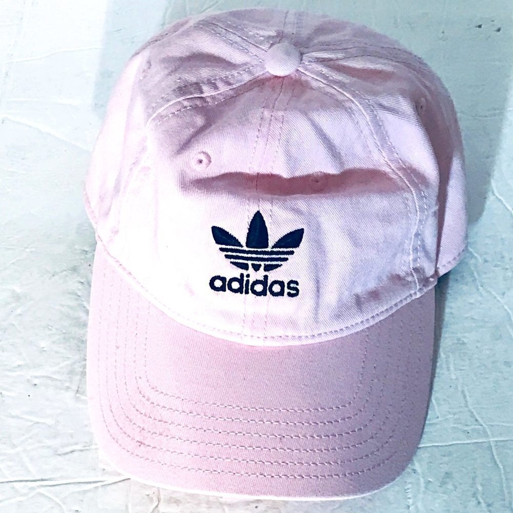 Vintage ADIDAS Women Three Leaf Pink Carnation Athletic Adjustable Cap Hat